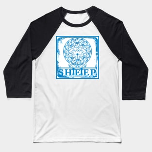 Blue white sheep Baseball T-Shirt